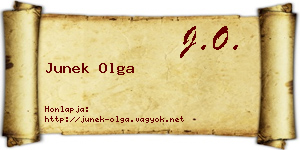 Junek Olga névjegykártya